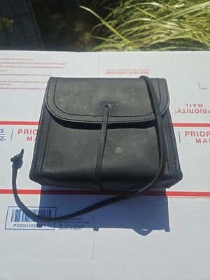 Saddleback Leather Co. Black Leather Pouch with Flap Closure
