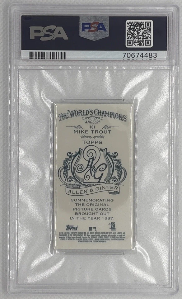 2014 Topps Allen & Ginter Mike Trout #101 Mini Allen & Ginter Back PSA 10 🌶️🥵 - Image 2 of 2