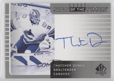 2021-22 SP Authentic 2001-02 Retro Sign of the Times Thatcher Demko Auto 0c3