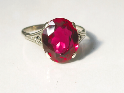 Bague Ancienne Art Déco Années 1930/40 - Argent Poinçonné & Vermeil Rose - Taille 54