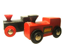 BRIO Wooden Train Black  Red Engine Lot of 2 Fits Thomas Track