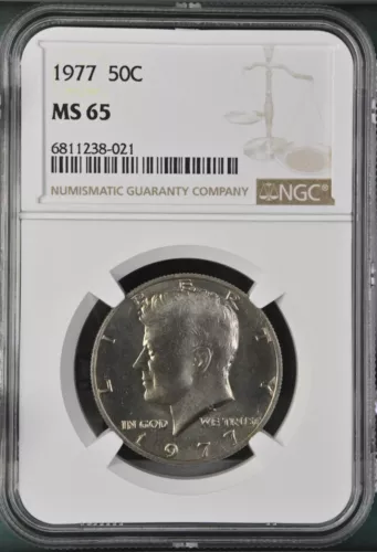 1977 50C Kennedy Half Dollar NGC MS65   6811238-021