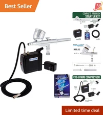 Airbrushing System Kit Mini Compressor Gravity Feed Dual-Action Hobby Crafts