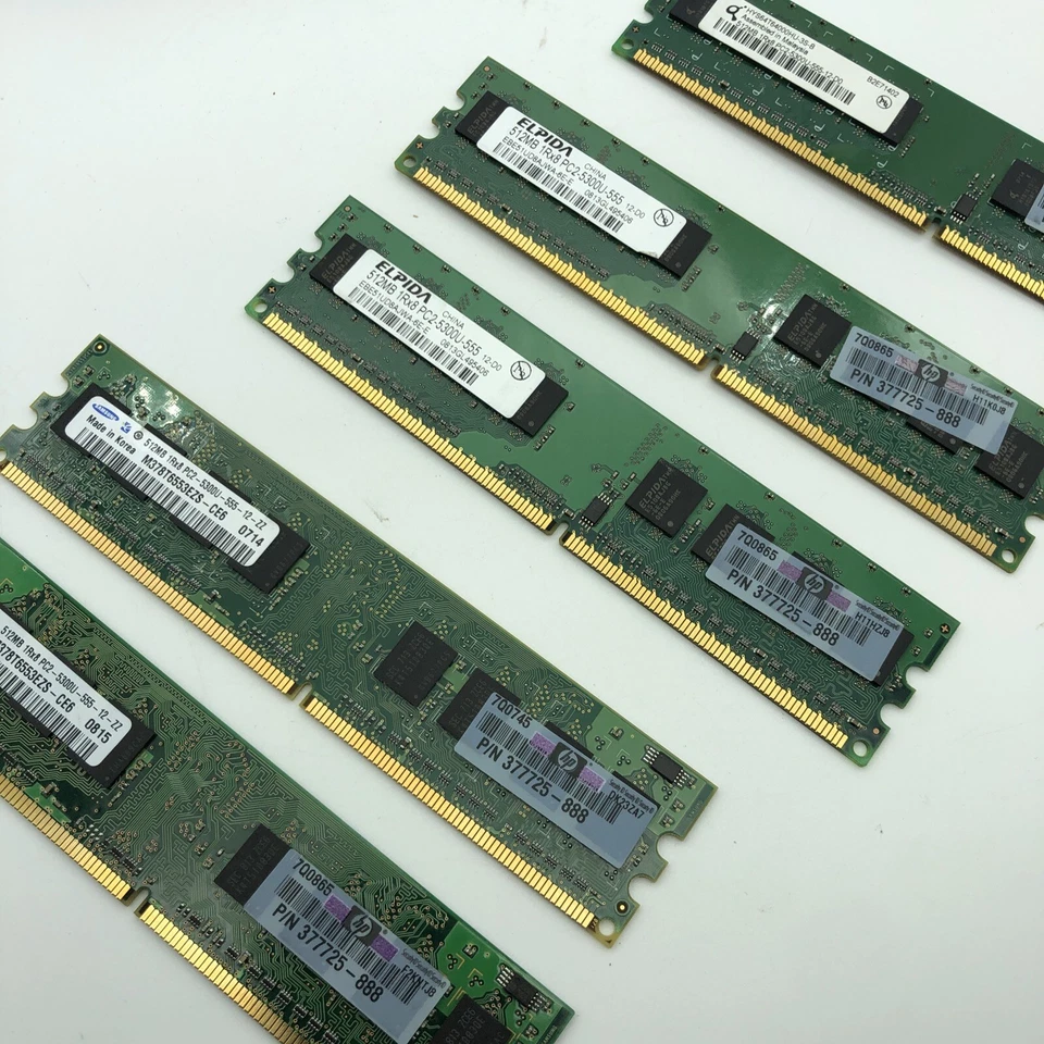 1 GB de RAM (2 piezas) 512 MB PC2-5300u-555 667 MHz DDR2 PC2 SDRAM memoria HP#377725 -888 Foto 4 de 4