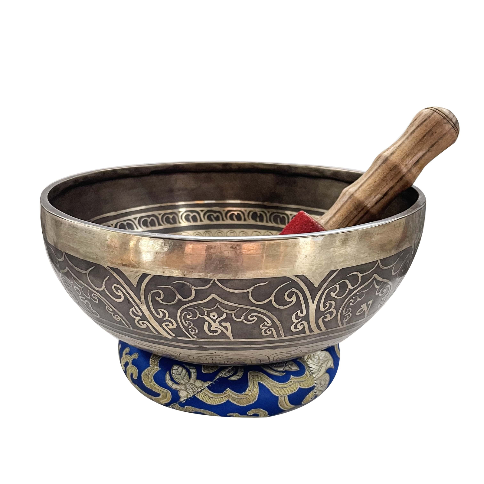 Bol chantant tibétain Bouddha dhyana mudra et conque pour méditation et relaxation