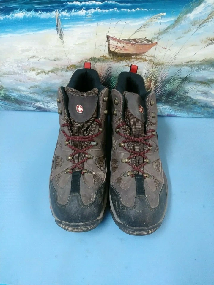 Swiss Gear Zapatos Para Hombres 13 Senderismo Botas de Cuero Marrón talla FM8330.74 Foto 3 de 4