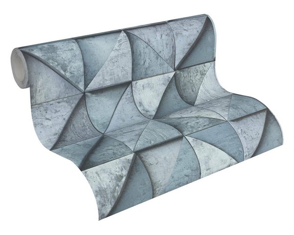 A.S. CréAtion Tapete Vlies Daniel Hechter 30650-3 Blau Grau Stylisch 3D Grafisch-image