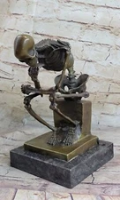 Statue Sculpture Thinker Skeleton Art Deco Style Art Nouveau Style Bronze Figure