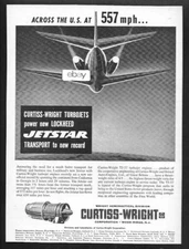 LOCKHEED AIRCRAFT CORP JETSTAR BIZ JET 1958CURTISS WRIGHT 557 MPH LA-GEORGIA AD