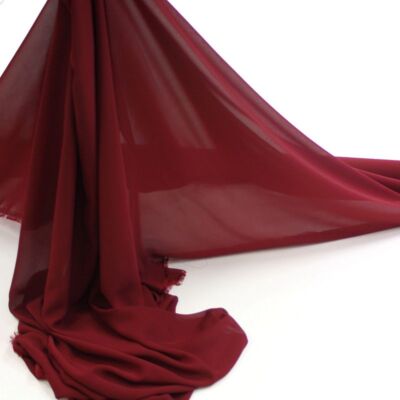 bordeaux rot Chiffon Stoff Kleiderstoff super Meterware Tolko
