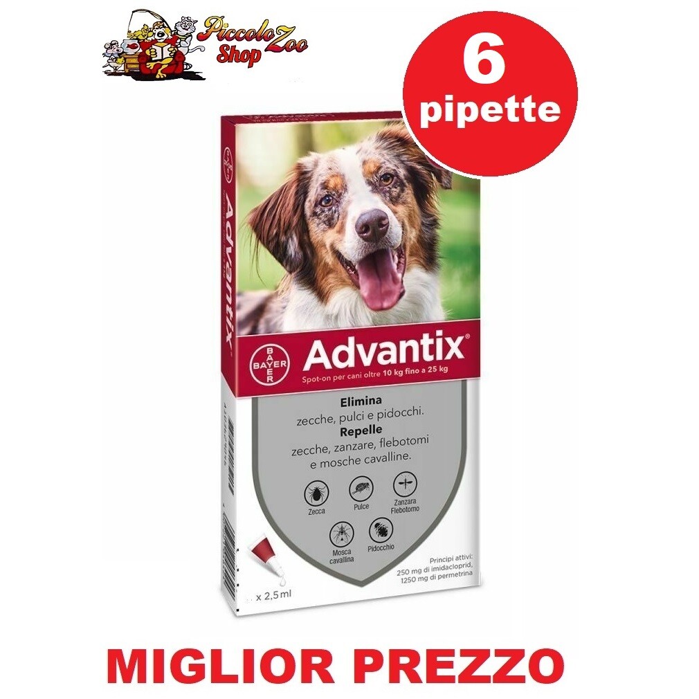 Advantix Cani 10-25 kg 6 Pipette: Miglior Antiparassitario Spot-On