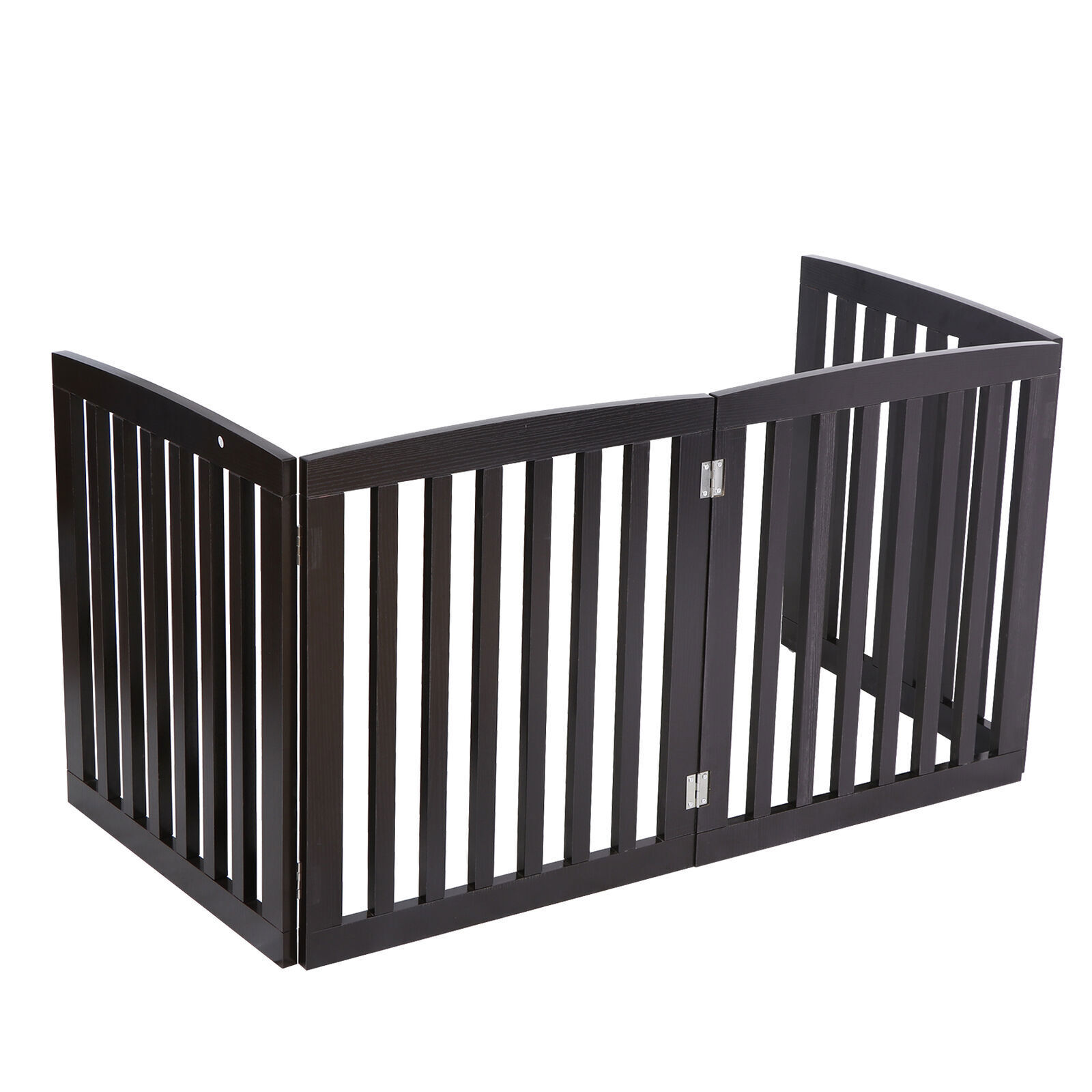 SEGAWE Wooden Folding Pet Dog Gate Fence 4 Panels Freestanding Indoor MDF White