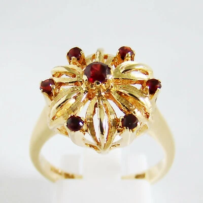 Ring Gold 750er Granat Goldring 18 kt Granatring  Goldschmuck Granatschmuck - Bild 1 von 4