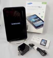 Samsung Galaxy Tab 2 Titanio Plata AC Adaptador Cable USB Manual y Paquete de Caja