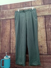 Kirkland Mens Wool Pleated Dress Slacks Light Grey Size 34x30