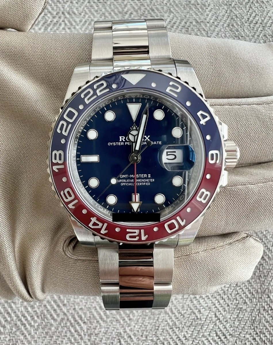 Rolex GMT-Master II 126719BLRO Silver Oyster Bracelet with Blue