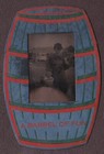 Mother & Child at Circus or Fair Antique Tintype Photo in "Barrel of Fun" Mount