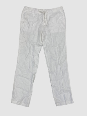 $100 Neiman Marcus Women's White Drawstring Linen Pants Size Large