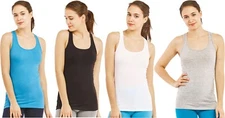 Sofra Women's Racerback Jersey Plain Tank Top
