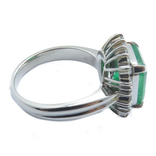 *15%OFF* FINE JEWELRY 5.44ct Emerald 0.68ct Diamond Ring US#9 PT900 Platinum - Picture 6 of 12
