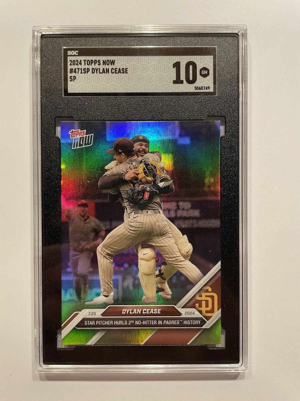 2024 Topps Now DYLAN CEASE #471SP Rainbow Foil Image Variation SP - SGC 10