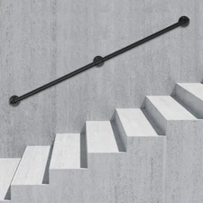 for In/Outdoor Black Modern Handrail 5ft Stair Railing Hand Rail Wall-mounted