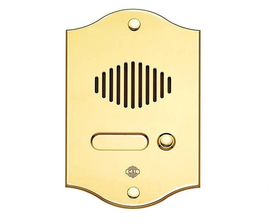 Pulsantiera Esterna Ottone Oro Lucido 1 Tasto 130x210 | Design Premium