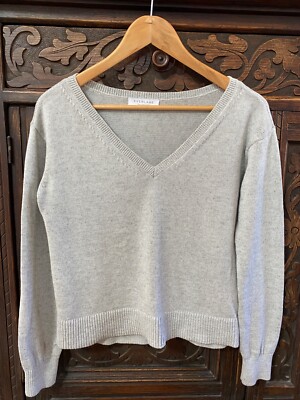 Brandy Melville Grey V Neck Sweater Everlane Gray Cotton Pullover