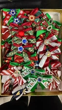 Christmas Small dog pet hair bows / Handmade / New / Boutique