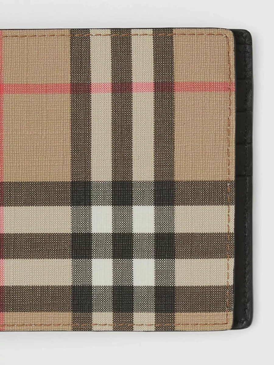 Burberry Vintage Check Leather Folding Wallet