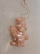 Vintage Drummer Ornament Pink Iridescent Plastic 3"