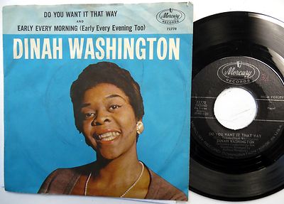 DINAH WASHINGTON 45 Early Every Morning MERCURY 1961 Jazz vocal PIC SLEEVE c1312