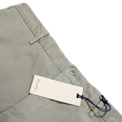 Zanella NWD Curtis Cotton Blend Chinos / Casual Pants Size 36 In Solid Gray