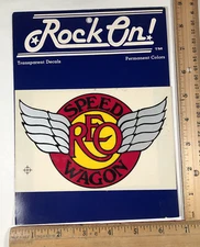 Vintage 1981 REO Speedwagon Rock On Transparent Decal Sticker Classic Logo NOS