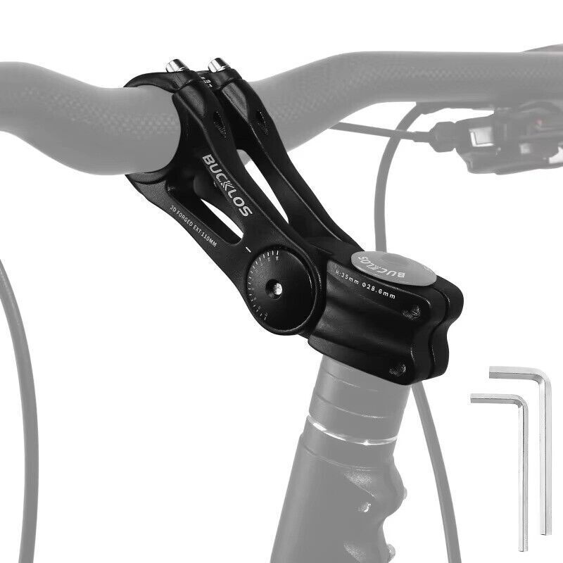 Attacco bici 90-145mm regolabile 80° 31.8mm manubrio mountain bike/bici da corsa 1-1/8" foto 6