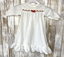 Alexis Baby Nightgown White Red Bow Roses Size S 0-13 lbs Doll USA Vintage