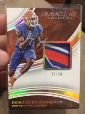 DEMARCUS ROBINSON 2016 IMMACULATE ROOKIE WORN FLORIDA GATORS LOGO JERSEY RC /30!
