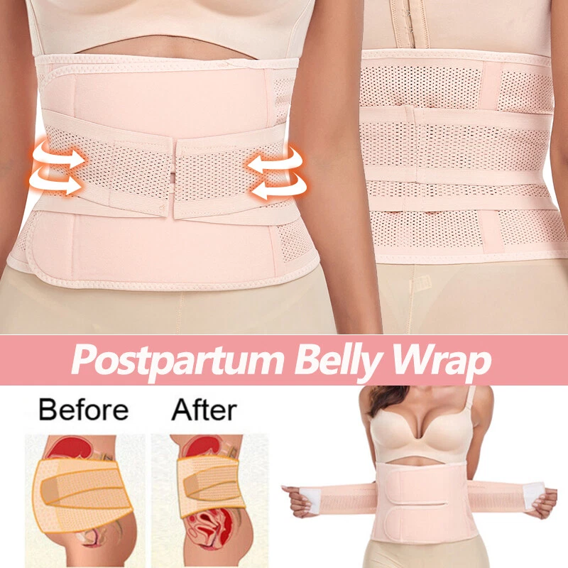 Women 3 in1 Belly Wrap Band Body Shaper Belt Support Recovery