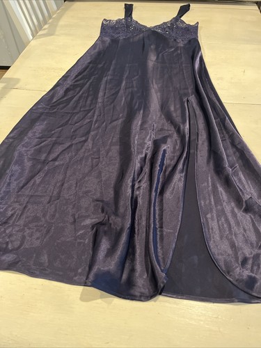 Victoria’s Secret Nachthemd Damen L lila Satin lang Gold Label Vintage sexy - Bild 6 von 24