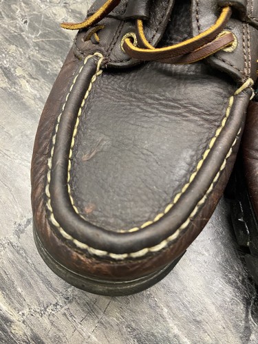 Polo Ralph Lauren scarpe uomo 8,5 pelle marrone suola country mocassini barca vintage - Foto 3 di 6