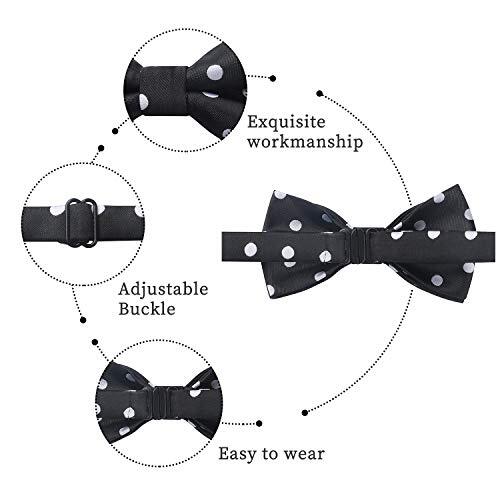 Bow Ties for Boys Pre Tied Toddler Bow Tie Adjustable Kids One Size Black-2 - Picture 4 of 6