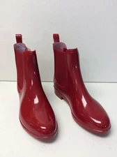 Easy USA Women Chelsea Rubber Rain/Garden Boot Waterproof Size 6 Red