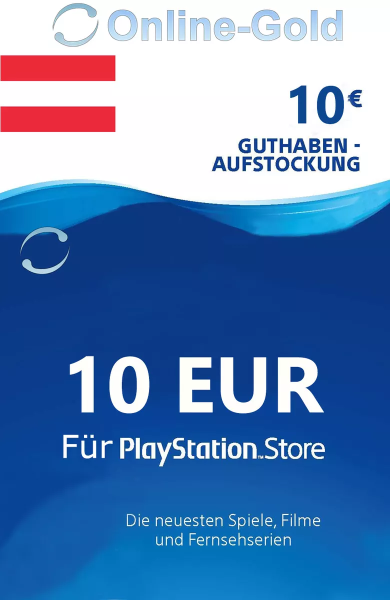 10€ PSN Playstation Network Guthaben Code Card 10 Euro PS4, PS3, PS Vita -  AT