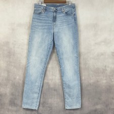 Gap Classic Straight Mid Rise Jeans Women 16T 33 Light Wash Indigo Stretch Denim