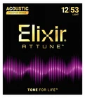 Elixir 21052 Attune Phosphor Bronze Acoustic Guitar Strings ; gauges 12-53