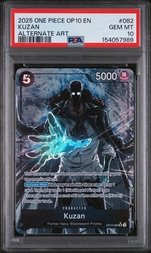 2025 ONE PIECE KUZAN ALTERNATE ART OP10-ROYAL BLOOD #082 PSA 10