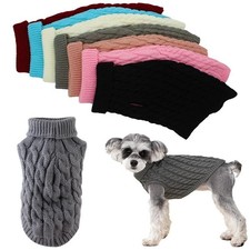Winter Knitted Puppy Dog Jumper Sweater Pet Clothes For Small Dogs Dog Coat UK