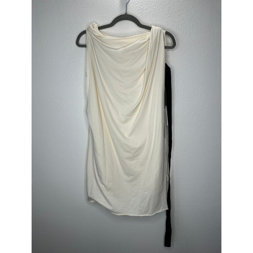 NWT Rick Owens DRKSHDW Cream Toga Tunic Sleeveless Lined Side Split L - Picture 4 of 16