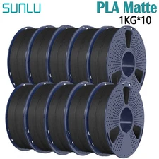 SUNLU 10KG Black PLA Matte 3D Printer Filament 1.75mm PLA 1KG/Spool Matte Finish