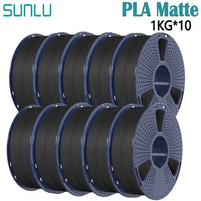 SUNLU 10KG Black PLA Matte 3D Printer Filament 1.75mm PLA 1KG/Spool Matte Finish